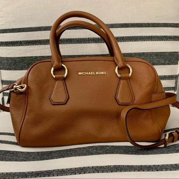 Michael Kors Camel Brown Soft Leather Satchel Crossbody Bag - Picture 7 of 8